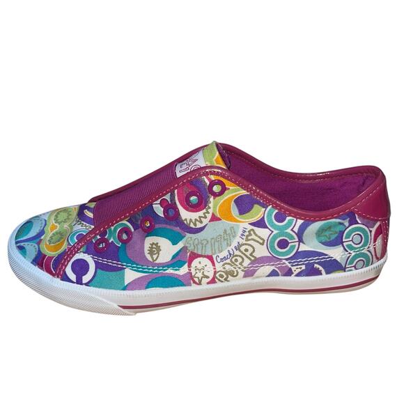 Coach Sneakers Bev Poppy Multicolor Slip-On Laceless Shoes - Picture 7 of 10